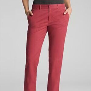 Gap women's slim city pants trousers cropped, red, size 6R